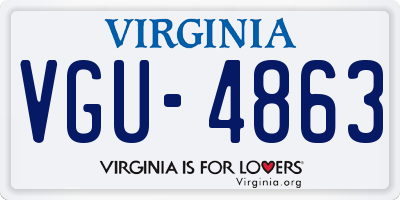 VA license plate VGU4863