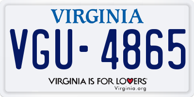 VA license plate VGU4865