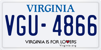 VA license plate VGU4866