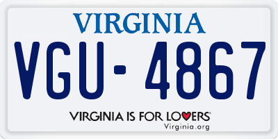 VA license plate VGU4867