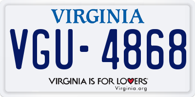VA license plate VGU4868