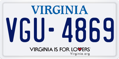 VA license plate VGU4869
