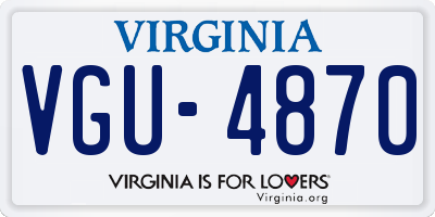 VA license plate VGU4870