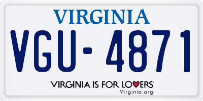 VA license plate VGU4871