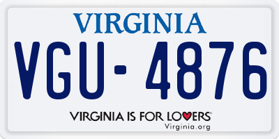 VA license plate VGU4876