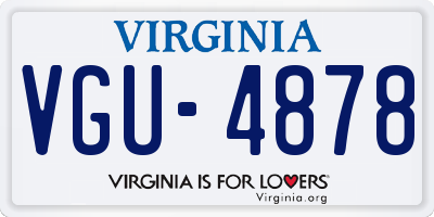 VA license plate VGU4878