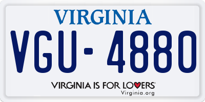VA license plate VGU4880