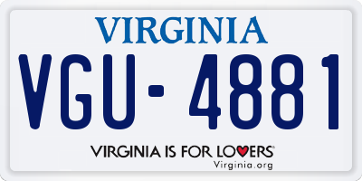 VA license plate VGU4881