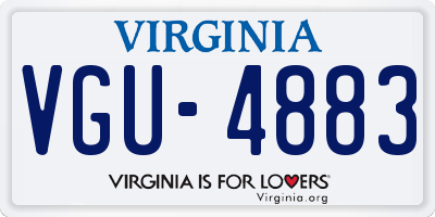 VA license plate VGU4883