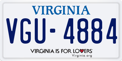 VA license plate VGU4884