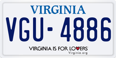 VA license plate VGU4886