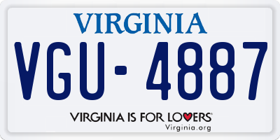 VA license plate VGU4887