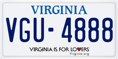 VA license plate VGU4888