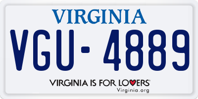 VA license plate VGU4889