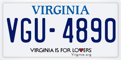 VA license plate VGU4890