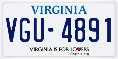 VA license plate VGU4891