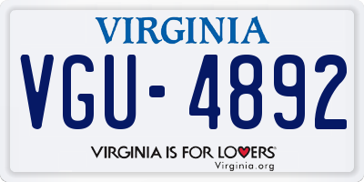 VA license plate VGU4892