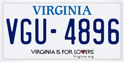 VA license plate VGU4896