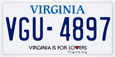 VA license plate VGU4897