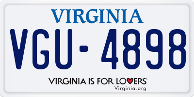 VA license plate VGU4898