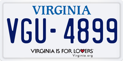 VA license plate VGU4899