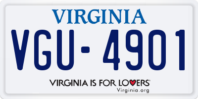 VA license plate VGU4901