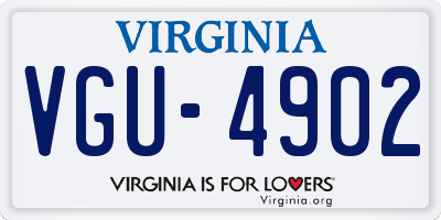 VA license plate VGU4902