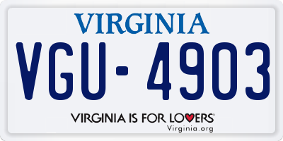 VA license plate VGU4903