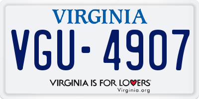 VA license plate VGU4907