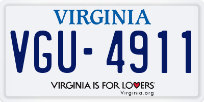 VA license plate VGU4911