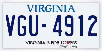 VA license plate VGU4912