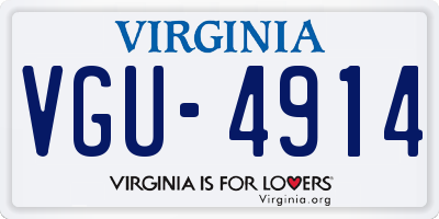VA license plate VGU4914