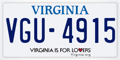 VA license plate VGU4915