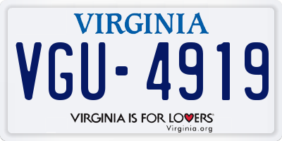 VA license plate VGU4919