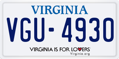 VA license plate VGU4930