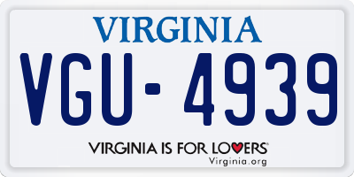 VA license plate VGU4939