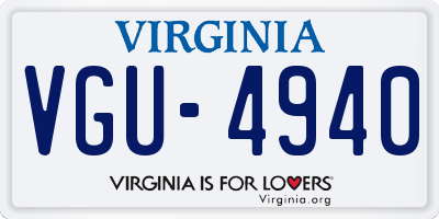 VA license plate VGU4940