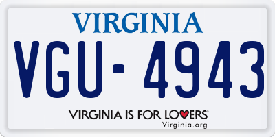 VA license plate VGU4943