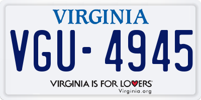 VA license plate VGU4945