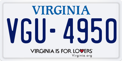 VA license plate VGU4950