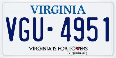 VA license plate VGU4951