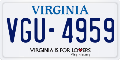 VA license plate VGU4959