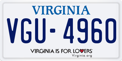 VA license plate VGU4960