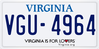 VA license plate VGU4964