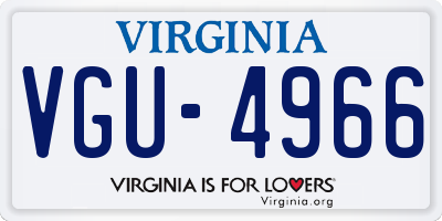 VA license plate VGU4966