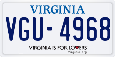 VA license plate VGU4968