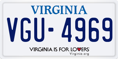 VA license plate VGU4969