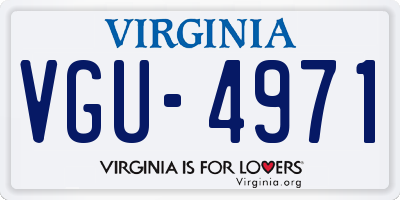 VA license plate VGU4971