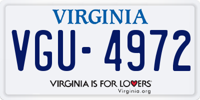 VA license plate VGU4972