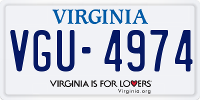 VA license plate VGU4974